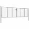 vidaXL - Poort - 415x150 - cm - gegalvaniseerd - staal - zilverkleurig