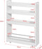 SoBuy Keukenrek 4-Laags - Opbergkast op wielen - Max. 20 kg - 60 x 19 x 81 cm - Wit
