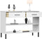 vidaXL - Wandkast - met - metalen - poten - OSLO - massief - grenenhout - wit
