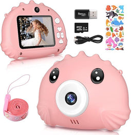 Kindervriendelijke Digitale Camera Roze - 20MP HD, 2,4 Scherm, Ingebouwde 32GB SD - Ideaal voor Kinderen 3-12 jaar