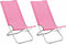 vidaXL - Strandstoelen - 2 - st - inklapbaar - stof - roze