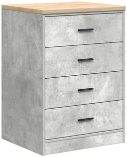 vidaXL - Garagekast - 60x51x85 - cm - massief - grenenhout - betongrijs