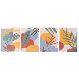 Schilderij DKD Home Decor Tropisch (30 x 1,8 x 40 cm) (4 Stuks)