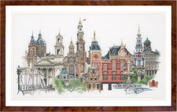 Thea Gouverneur - Borduurpakket met telpatroon - 450A - Voorgesorteerde DMC Garens - Amsterdam - Aida - 79 cm x 50 cm - DIY Kit