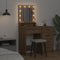 vidaXL - LED-verlichte - Kaptafel - in - Artisan - Eiken, - 50x41x135 - cm