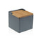 Zoutvaatje met deksel Versa Grijs Keramisch Bamboe Dolomite 11 x 11 x 11 cm