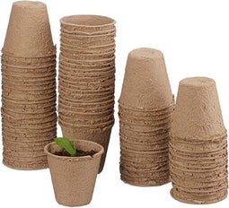 Kweekpotten in set, biologisch afbreekbaar, voor planten, 80 stuks plantenpotten, cellulose, rond, 8