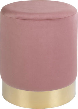 House Nordic Poef Gamby Velvet Roze Ø34x43cm