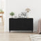 vidaXL - Dressoir - Zwart - Eiken - 100x36x60 - cm - Geperst - Hout