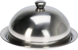 Excellent Houseware serveerschaal stolp - RVS - D25 x H12 cm - zilver