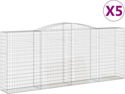 vidaXL - Schanskorven - 5 - st - gewelfd - 400x50x160/180 - cm - ijzer