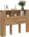 vidaXL - Hoofdbordkast - 140x18,5x102,5 - cm - bewerkt - hout - artisanaal - eiken