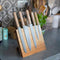 LIVOO MEC136 - Set van 5 messen - RVS lemmet - Magnetische steun - Hout (5 stuks)