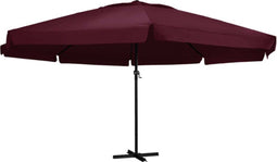 vidaXL - Parasol - met - aluminium - paal - 600 - cm - bordeauxrood