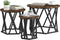vidaXL - Nesting - Tafelsets - 3 - st - Gerookte - Eik - Gelaagd - Hout