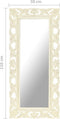 vidaXL - Spiegel - handgesneden - 110x50 - cm - massief - mangohout - wit