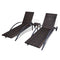 vidaXL - Ligbedden - met - tafel - poly - rattan - bruin