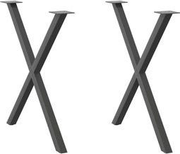 vidaXL - Eettafelpoten - 2 - st - X-vormig - 70x(72-73) - cm - staal - antraciet
