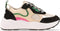 PS Poelman TRIANGLE - Dames sneakers - Vetersluiting chunky zool 4 cm - Zwart