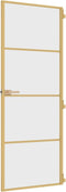 vidaXL - Binnendeur - smal - 76x201,5 - cm - gehard - glas - en - aluminium - goudkleur