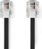 Nedis TCGP90200BK100 - Telecomkabel RJ11 Male - 10 m Plat - Zwart