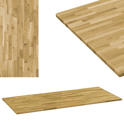 vidaXL - Tafelblad - rechthoekig - 23 - mm - 100x60 - cm - massief - eikenhout