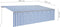 vidaXL - Luifel - handmatig - uittrekbaar - met - rolgordijn - LED - 5x3 - m - blauw - wit