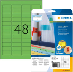 Herma 4369 - Etiketten A4 45.7x21.2mm - Veiligheidsrand - Groen (960 st.)