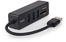 Nedis CCGB61250BK01 - USB-hub 3x USB 3.2 Gen 1 5 Gbps - Zwart
