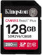 Kingston Canvas React Plus V60 - microSDXC UHS-II 128GB - Leessnelheid 280 MB/s - Schrijfsnelheid 150 MB/s