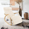 tectake® Schommelstoel - Relaxstoel met kussen - 5-voudig verstelbare voetsteun - Beige