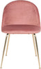 House Nordic Geneve Eetkamerstoel Velvet - Roze Messing - Set van 2