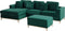 OSLO - Hoekbank met ottomaan - Groen - Rechterzijde - 270 cm - Fluweel