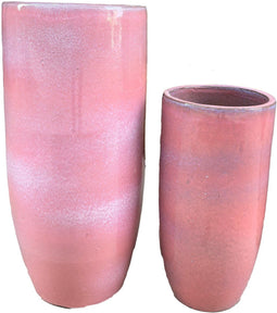 PTMD Dezzel Pink Glazed Round Ceramic Pot High SV2