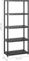 vidaXL - Opbergrek - 5-laags - 142x38x170 - cm - kunststof - zwart