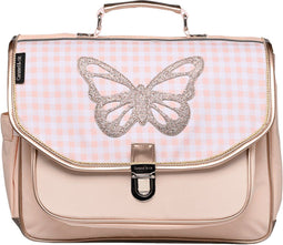 Caramel & Cie - Boekentas/Schooltas lagere school Gingham roze - Medium