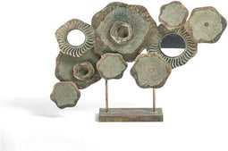 Metalen spiegel - metalen ornament staand - B83D15H60cm