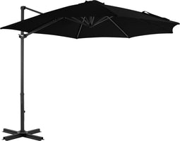 vidaXL - Zweefparasol - met - aluminium - paal - 350 - cm - zwart