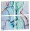 Set van 4 Schilderijen Canvas Marmer Blauw 35 x 7 x 35 cm (6 Stuks)