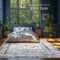 tectake® Vintage design tapijt - Dalia - Laagpolig wasbaar - 240x230cm - grijs
