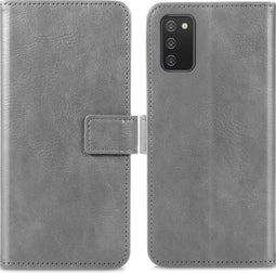 iMoshion Hoesje Geschikt voor Samsung Galaxy A02s Hoesje Met Pasjeshouder - iMoshion Luxe Bookcase - Grijs
