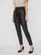 VERO MODA VMEVA MR LOOSE PAPERBAG COATED P GA NOOS Dames Broek - Maat M X L32 - High Waist - Strikdetail