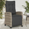 vidaXL - Tuinstoelen - 2 - st - verstelbaar - met - voetensteun - poly - rattan - grijs