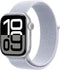 Apple Watch Series 10 - Smartwatch - GPS + Cellular - 46mm Aluminium Geweven sportbandje Zilver (Blauw)