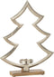 J-Line Kaarshouder Dennenboom Op Voet Hout Aluminium Zilver Large