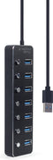 7 poorts 3.1 USB hub met schakelaars en netstroom