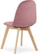 BORA Stoel - Donkerroze Velvet, Houten Poten, Functioneel Ontwerp en Comfortabele Zitting voor Woonkamer, Keuken, Slaapkamer en Eetkamer, Max. 120 kg
