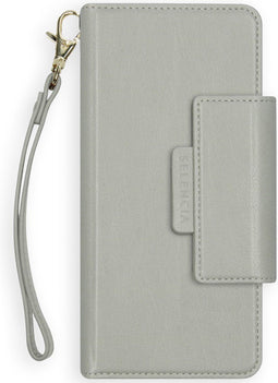 Selencia Hoesje Geschikt voor iPhone 11 Pro Hoesje Met Pasjeshouder - Selencia Surya 2-in-1 Uitneembare Vegan Lederen Bookcase - Grijs