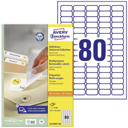 Avery etiketten L4732REV-100 35,6X16,9mm