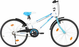 vidaXL - Kinderfiets - 24 - inch - blauw - en - wit